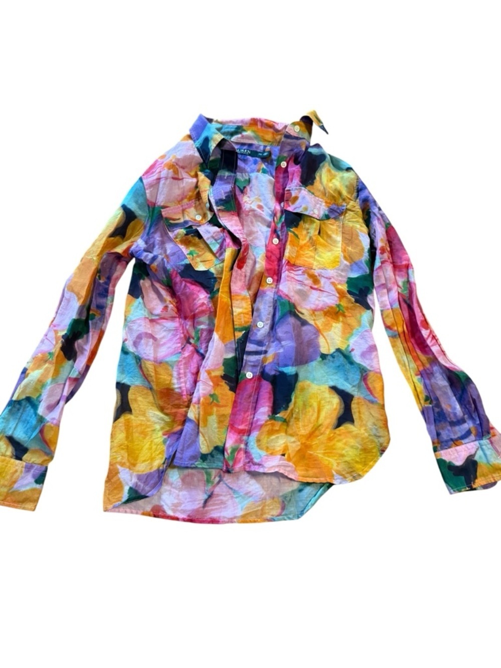Ralph Lauren Lauren Multicolor Floral Button-Up
